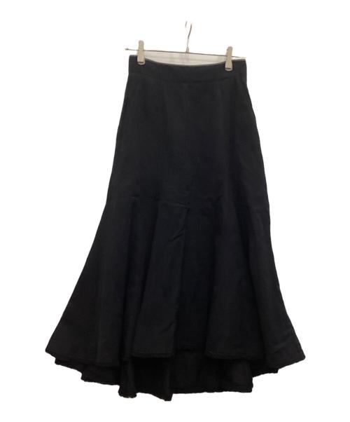 CITY（シティ）CITY (シティ) リネンチノクロスフレアスカート ブラック サイズ:2の古着・服飾アイテム