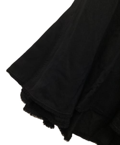 CITY（シティ）CITY (シティ) リネンチノクロスフレアスカート ブラック サイズ:2の古着・服飾アイテム