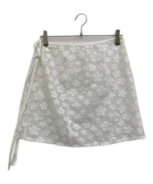 MAISON SPECIAL（メゾンスペシャル）MAISON SPECIAL (メゾンスペシャル) Glitter Flower Wrap Skirt ホワイト サイズ:FREEの古着・服飾アイテム