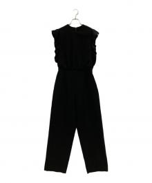 BORDERS at BALCONY（ボーダーズアットバルコニー）の古着「BALLOON FRILL SLEEVE JUMPSUIT」｜ブラック