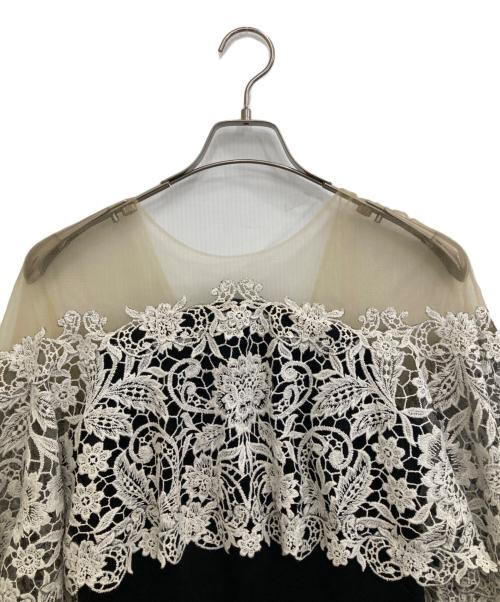 TADASHI SHOJI（タダシ ショージ）TADASHI SHOJI (タダシ ショージ) レース切替ワンピース ブラック サイズ:Ｓの古着・服飾アイテム