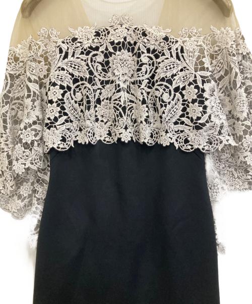 TADASHI SHOJI（タダシ ショージ）TADASHI SHOJI (タダシ ショージ) レース切替ワンピース ブラック サイズ:Ｓの古着・服飾アイテム