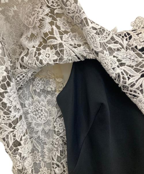 TADASHI SHOJI（タダシ ショージ）TADASHI SHOJI (タダシ ショージ) レース切替ワンピース ブラック サイズ:Ｓの古着・服飾アイテム