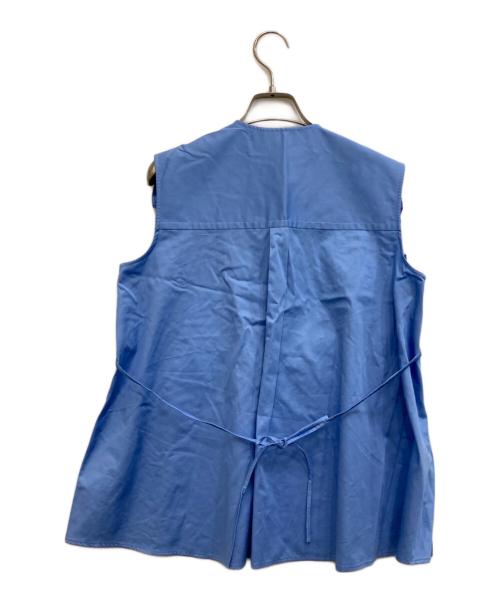 YOKO CHAN（ヨーコチャン）YOKO CHAN (ヨーコチャン) フリルトリム ノースリーブ ブラウス スカイブルー サイズ:36の古着・服飾アイテム
