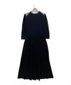 BORDERS at BALCONYボーダーズアットバルコニー）の古着「DRAPED MAXI DRESS」｜ネイビー