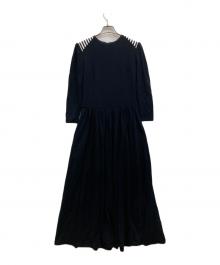BORDERS at BALCONY（ボーダーズアットバルコニー）の古着「DRAPED MAXI DRESS」｜ネイビー