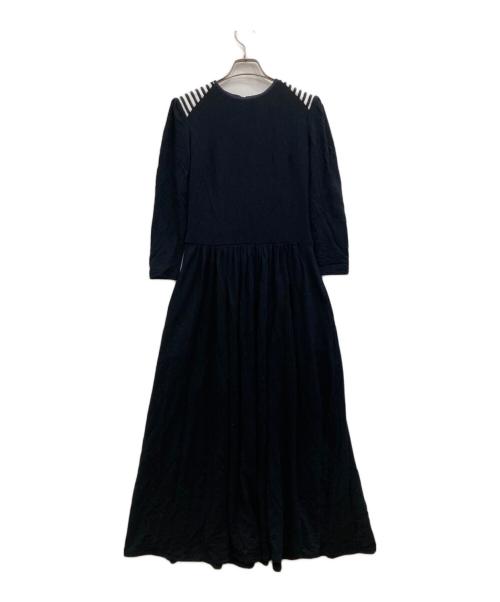 BORDERS at BALCONY（ボーダーズアットバルコニー）BORDERS AT BALCONY (ボーダーズアットバルコニー) DRAPED MAXI DRESS ネイビー サイズ:36の古着・服飾アイテム