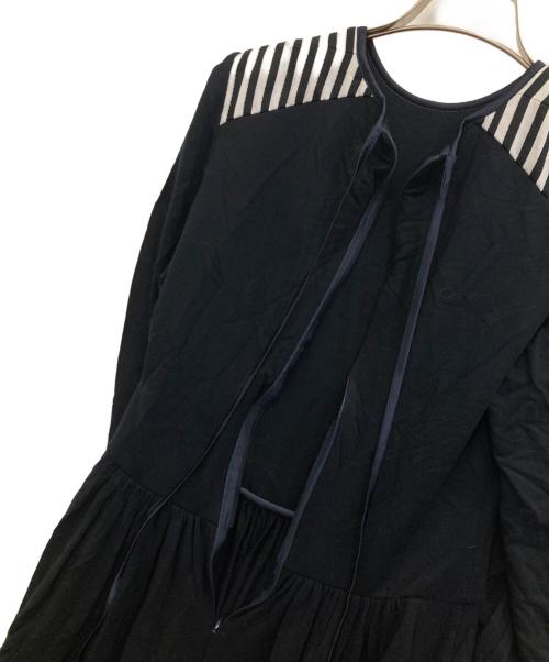 BORDERS at BALCONY（ボーダーズアットバルコニー）BORDERS AT BALCONY (ボーダーズアットバルコニー) DRAPED MAXI DRESS ネイビー サイズ:36の古着・服飾アイテム