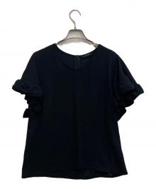 YOKO CHAN（ヨーコチャン）の古着「ラッフルスリーブブラウス」｜ブラック