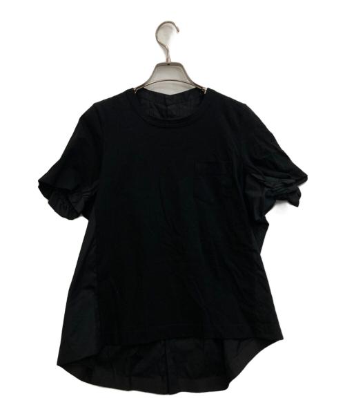 sacai（サカイ）sacai (サカイ) 異素材ドッキング ポケットカットソー ブラック サイズ:-の古着・服飾アイテム