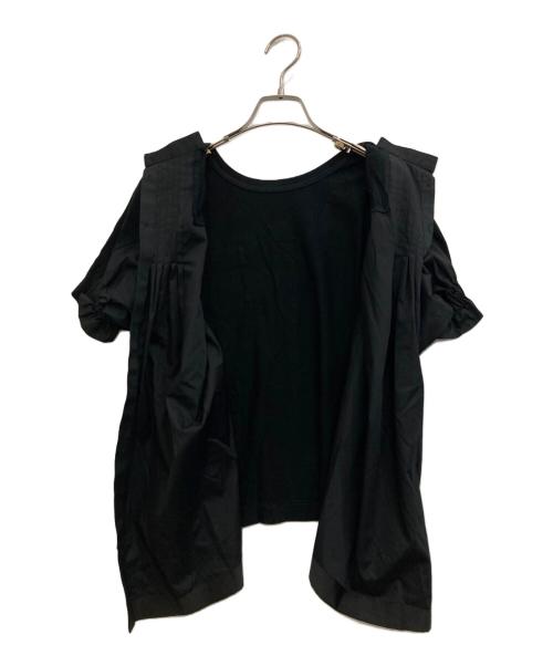 sacai（サカイ）sacai (サカイ) 異素材ドッキング ポケットカットソー ブラック サイズ:-の古着・服飾アイテム