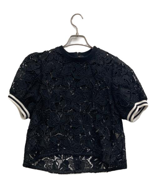BORDERS at BALCONY（ボーダーズアットバルコニー）BORDERS AT BALCONY (ボーダーズアットバルコニー) レーストップ ブラック サイズ:38の古着・服飾アイテム