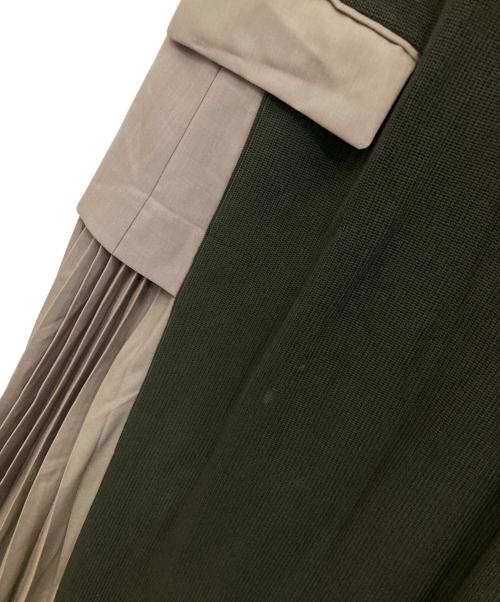 sacai（サカイ）sacai (サカイ) ニットドッキングノースリーブワンピース オリーブ サイズ:2の古着・服飾アイテム