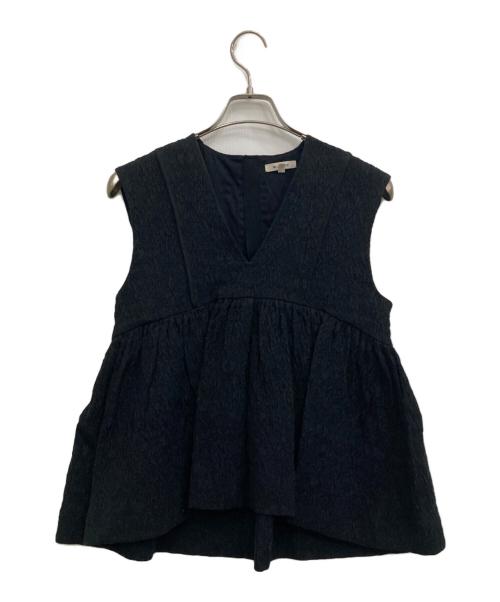 BLAMINK（ブラミンク）BLAMINK (ブラミンク) Vネックノースリーブブラウス ブラック サイズ:36の古着・服飾アイテム