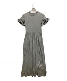 BORDERS at BALCONY（ボーダーズアットバルコニー）の古着「RUFFLED MAXI DRESS」｜グレー