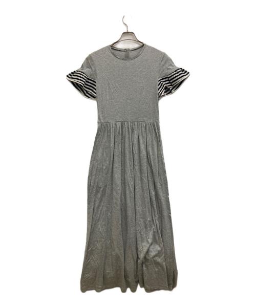 BORDERS at BALCONY（ボーダーズアットバルコニー）BORDERS AT BALCONY (ボーダーズアットバルコニー) RUFFLED MAXI DRESS グレー サイズ:36の古着・服飾アイテム