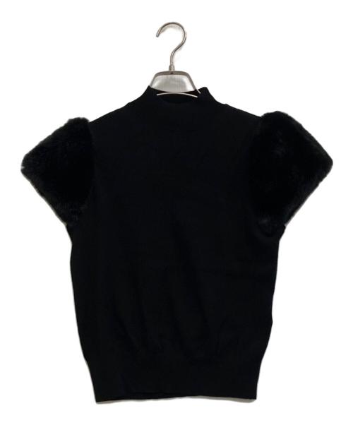 CELFORD（セルフォード）CELFORD (セルフォード) ショートファースリーブセーター ブラック サイズ:36の古着・服飾アイテム