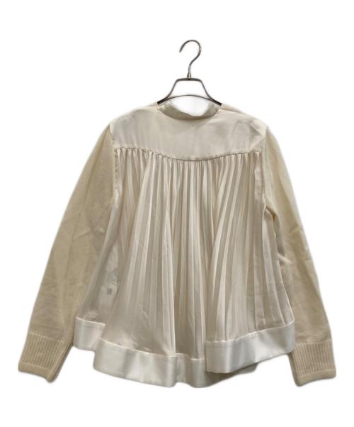 sacai（サカイ）sacai (サカイ) バックプリーツカーディガン ベージュ サイズ:1の古着・服飾アイテム