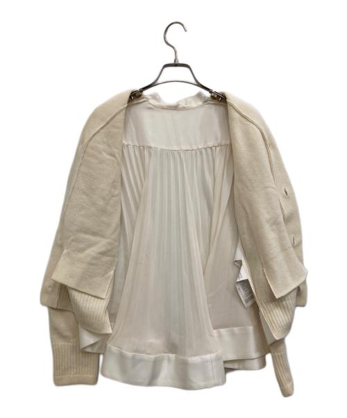 sacai（サカイ）sacai (サカイ) バックプリーツカーディガン ベージュ サイズ:1の古着・服飾アイテム