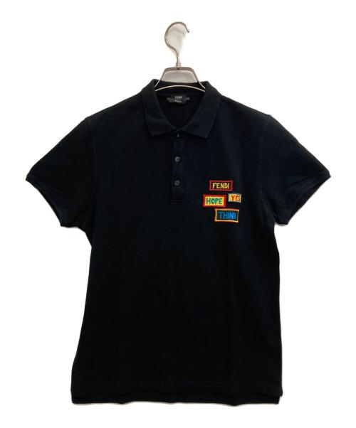 FENDI（フェンディ）FENDI (フェンディ) 刺繍パッチポロシャツ ブラック サイズ:SIZE 48の古着・服飾アイテム