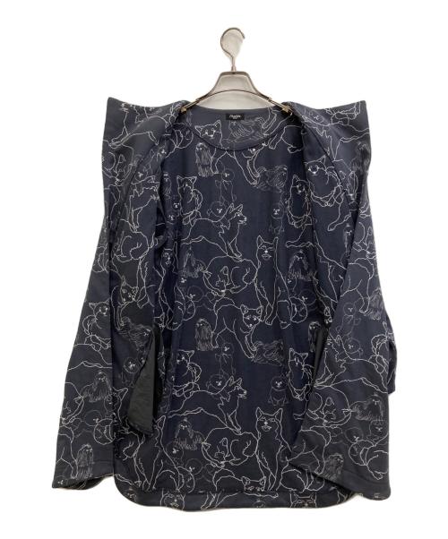 Marble SUD（マーブルシュッド）Marble SUD (マーブルシュッド) 刺繍ノーカラーコート ネイビー サイズ:-の古着・服飾アイテム