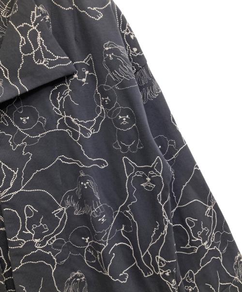 Marble SUD（マーブルシュッド）Marble SUD (マーブルシュッド) 刺繍ノーカラーコート ネイビー サイズ:-の古着・服飾アイテム