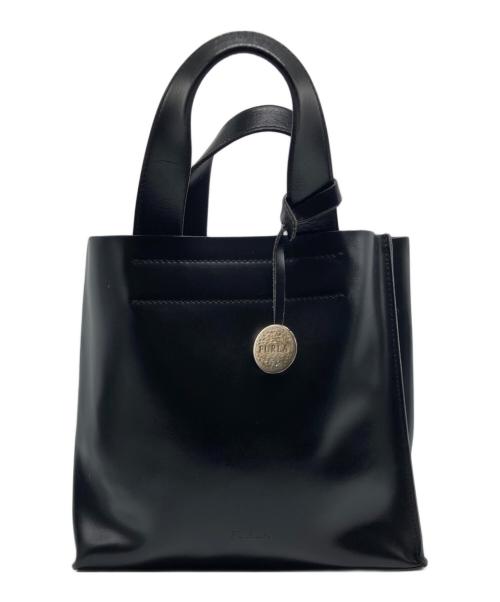 FURLA（フルラ）FURLA (フルラ) レザーハンドバッグ ブラックの古着・服飾アイテム
