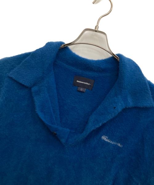 thisisneverthat（ディスイズネバーザット）thisisneverthat (ディスイズネバーザット) シャギーニットポロ ブルー サイズ:Ｌの古着・服飾アイテム