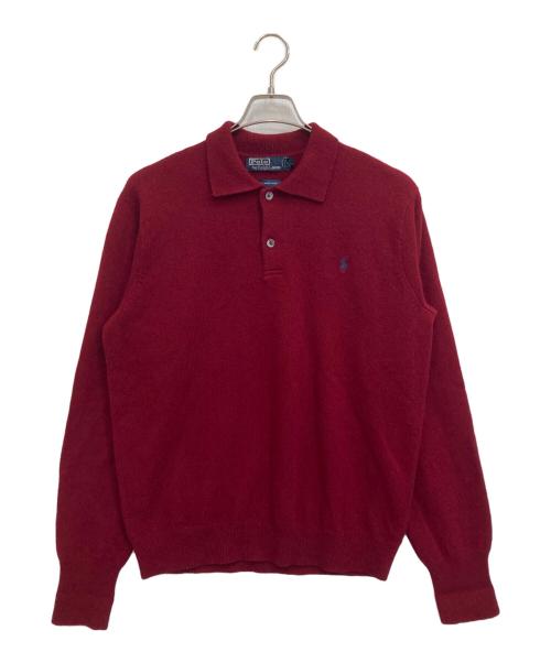 POLO RALPH LAUREN（ポロ・ラルフローレン）POLO RALPH LAUREN (ポロ・ラルフローレン) ウールニットポロシャツ レッド サイズ:Mの古着・服飾アイテム
