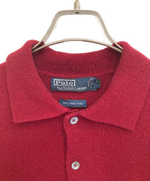 POLO RALPH LAUREN（ポロ・ラルフローレン）POLO RALPH LAUREN (ポロ・ラルフローレン) ウールニットポロシャツ レッド サイズ:Mの古着・服飾アイテム