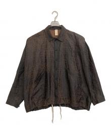 O project（オープロジェクト）の古着「DORO DYED SILK BALLOON SHIRT」｜ブラウン