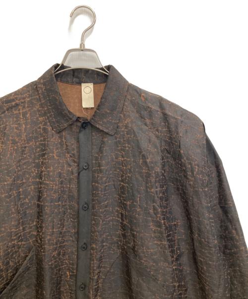 O project（オープロジェクト）O project (オープロジェクト) DORO DYED SILK BALLOON SHIRT ブラウン サイズ:M 未使用品の古着・服飾アイテム