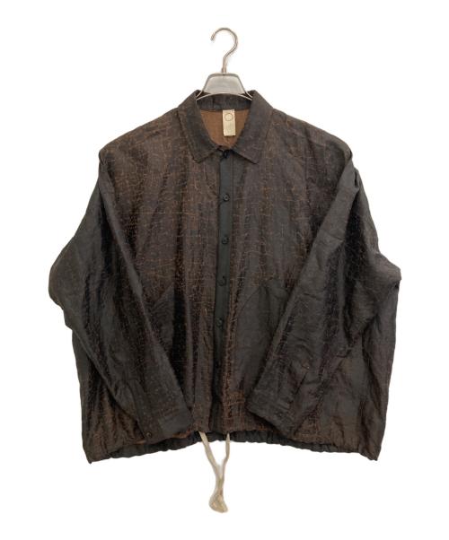 O project（オープロジェクト）O project (オープロジェクト) DORO DYED SILK BALLOON SHIRT ブラウン サイズ:M 未使用品の古着・服飾アイテム