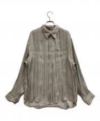 TODAYFULトゥデイフル）の古着「Crepesatin Over Shirts」｜グリーン