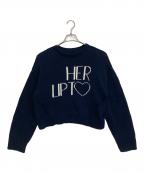 HER LIP TOハーリップトゥ）の古着「Share The Love Knit Top」｜ネイビー