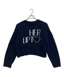 HER LIP TO（ハーリップトゥ）の古着「Share The Love Knit Top」｜ネイビー
