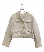 HER LIP TOハーリップトゥ）の古着「Silky White Tweed Jacket」｜アイボリー