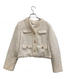 HER LIP TO（ハーリップトゥ）の古着「Silky White Tweed Jacket」｜アイボリー