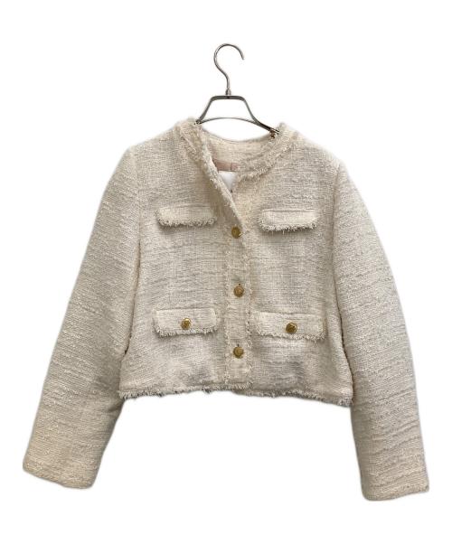 HER LIP TO（ハーリップトゥ）HER LIP TO (ハーリップトゥ) Silky White Tweed Jacket アイボリー サイズ:Mの古着・服飾アイテム