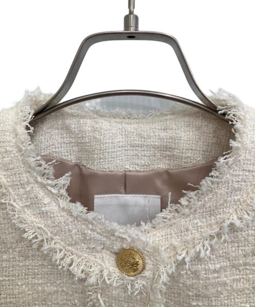 HER LIP TO（ハーリップトゥ）Her lip to (ハーリップトゥ) Silky White Tweed Jacket アイボリー サイズ:Mの古着・服飾アイテム