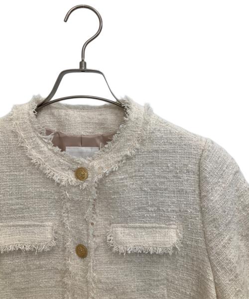 HER LIP TO（ハーリップトゥ）Her lip to (ハーリップトゥ) Silky White Tweed Jacket アイボリー サイズ:Mの古着・服飾アイテム