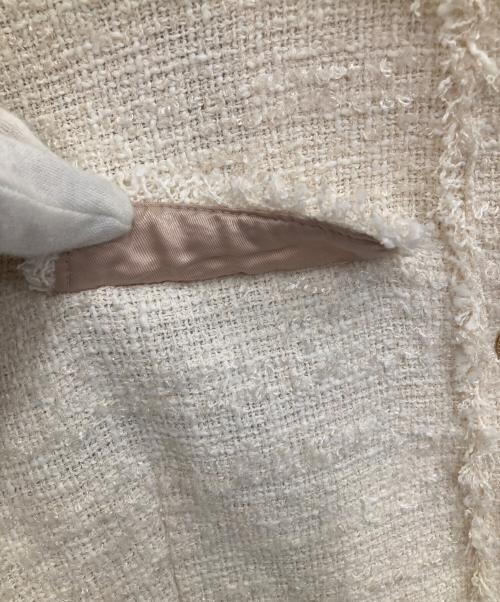 HER LIP TO（ハーリップトゥ）Her lip to (ハーリップトゥ) Silky White Tweed Jacket アイボリー サイズ:Mの古着・服飾アイテム