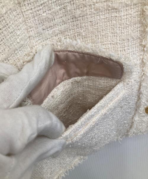 HER LIP TO（ハーリップトゥ）HER LIP TO (ハーリップトゥ) Silky White Tweed Jacket アイボリー サイズ:Mの古着・服飾アイテム