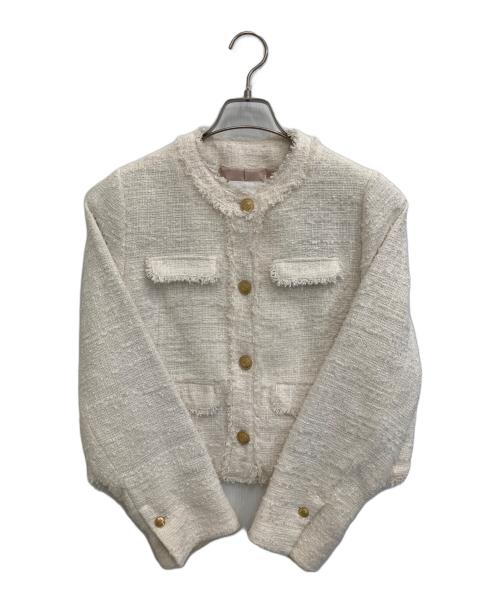 HER LIP TO（ハーリップトゥ）Her lip to (ハーリップトゥ) Silky White Tweed Jacket アイボリー サイズ:Mの古着・服飾アイテム