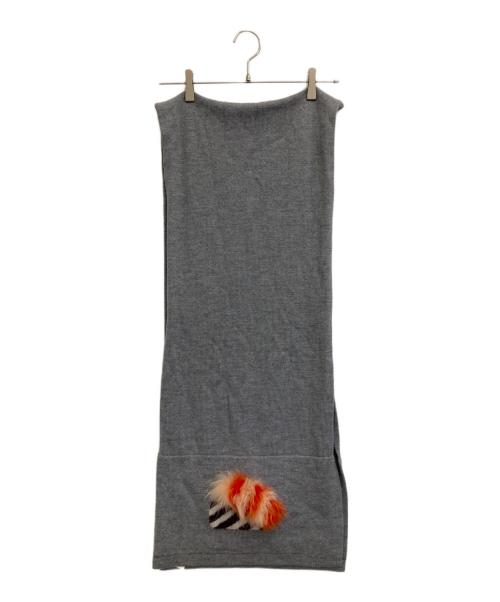 FENDI（フェンディ）FENDI (フェンディ) ウールマフラー グレーの古着・服飾アイテム