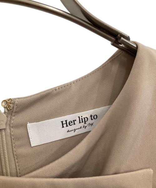 HER LIP TO（ハーリップトゥ）Her lip to (ハーリップトゥ) Two-Way Collar Jumpsuit ベージュ サイズ:Mの古着・服飾アイテム