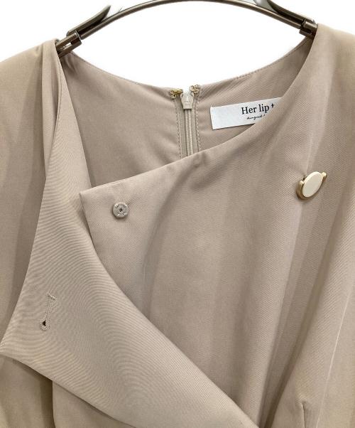 HER LIP TO（ハーリップトゥ）Her lip to (ハーリップトゥ) Two-Way Collar Jumpsuit ベージュ サイズ:Mの古着・服飾アイテム