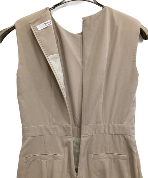 HER LIP TO（ハーリップトゥ）Her lip to (ハーリップトゥ) Two-Way Collar Jumpsuit ベージュ サイズ:Mの古着・服飾アイテム