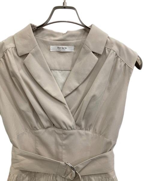 HER LIP TO（ハーリップトゥ）Her lip to (ハーリップトゥ) Classic Oxford Belted Dress ベージュ サイズ:Ｓの古着・服飾アイテム