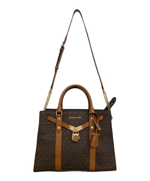 MICHAEL KORS（マイケルコース）MICHAEL KORS (マイケルコース) ヌーボー ハミルトン サッチェル 2WAYバッグ ブラウンの古着・服飾アイテム